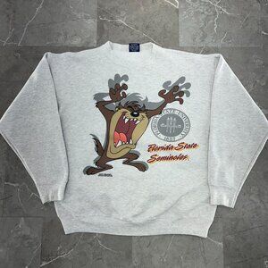 90s Vintage Florida State Seminoles Sweatshirt Mens XL Looney Tunes Taz Crewneck